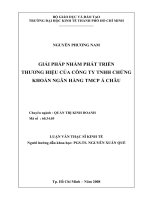 Giải pháp nhằm phát triển thương hiệu của công ty TNHH chứng khoán ngân hàng TMCP á châu 