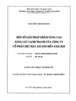 Một số giải pháp nhằm nâng cao năng lực cạnh tranh của công ty cổ phần dệt may sài gòn đến năm 2010 