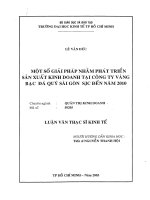 Một số giải pháp nhằm phát triển sản xuất kinh doanh tại công ty vàng bạc đá quý sài gòn SJC đến năm 2010 