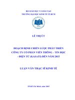 Hoạch định chiến lược phát triển công ty cổ phần viễn thông   tin học   điện tử (KASATI) đến năm 2015 