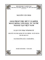 Giải pháp thu hút và kiểm soát dòng vốn đầu tư nước ngoài tại việt nam 