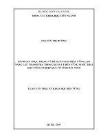Đánh giá thực trạng và đề xuất giải pháp nâng cao năng lực thanh tra trong quản lý bền vững nước thải khu công nghiệp quế võ tỉnh bắc ninh 