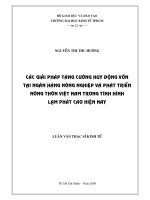 Các giải pháp tăng cường huy động vốn tại ngân hàng nông nghiệp và phát triển nông thôn việt nam trong tình hình lạm phát cao hiện nay 