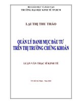 Quản lý danh mục đầu tư trên thị trường chứng khoán 
