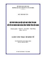 Giải pháp nâng cao hiệu quả hoạt động tín dụng đối với chi nhánh ngân hàng công thương tỉnh kiên giang 