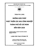 Những giải pháp phát triển các khu công nghiệp thành phố hồ chí minh đến năm 2020 