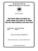Giải pháp nâng cao năng lực cạnh tranh của công ty cổ phần hóa việt nam vinamilk đến năm 2010 