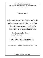 Hoàn thiện các chuẩn mực kế toán liên quan đến báo cáo tài chính của các ngân hàng và tổ chức tài chính tương tự ở việt nam 
