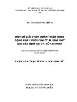 Một số giải pháp hoàn thiện hoạt động phân phối cho CTLD nhà máy bia việt nam tại TP HCM 