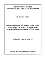 Giải pháp đổi mới và hoàn thiện hoạt động tín dụng tại ngân hàng ngoại thương thành phố hồ chí minh 