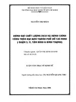 Đánh giá chất lượng dịch vụ hành chính công trên địa bàn thành phố hồ chí minh (quận 3, 11, tân bình  bình thạnh) 