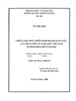 Chiến lược phát triển kinh doanh xăng dầu của tổng công ty xăng dầu việt nam (petrolimex) đến năm 2010 