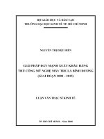 Giải pháp đẩy mạnh xuất khẩu hàng thủ công mỹ nghệ mây tre lá bình dương (giai đoạn 2008   2015) 