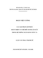 Các giải pháp góp phần hoàn thiện cơ chế điều hành lãi suất trong hệ thống ngân hàng nước ta 