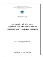 Những giải pháp đẩy mạnh hoạt động nhằm khai thác cảng ICD nhằm phát triển dịch vụ logistics tại TPHCM 