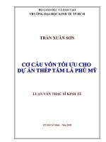Cơ cấu vốn tối ưu cho dự án thép tấm lá phú mỹ   trần xuân sơn 