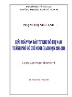 Giải pháp vốn đầu tư khu đô thị nam thành phố hồ chí minh giai đoạn 2001 2010 