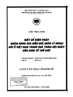 Một số biện pháp nhằm nâng cao hiệu quả quản lý ngoại hối ở việt nam trong quá trình hội nhập nền kinh tế thế giới 