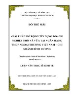 Giải pháp mở rộng tín dụng doanh nghiệp nhỏ và vừa tại ngân hàng TMCP ngoại thương việt nam   chi nhánh bình dương kinh tế 