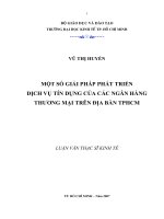 Giải pháp phát triển dịch vụ tín dụng của các ngân hàng thương mại trên địa bàn thành phố hồ chí minh 