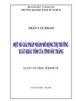 Một số giải pháp nhằm mở rộng thị trường xuất khẩu tôm của tỉnh sóc trăng 