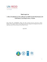 Final report on A Pilot of Establishment of Rcoefficients for REDD+ Benefit Distribution in Di Linh District, Lam Dong Province, Vietnam