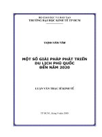 Một số giải pháp phát triển du lịch phú quốc đến năm 2020 