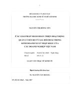 Các giải pháp nhằm hoàn thiện hoạt động quản lý rủi ro tỷ giá hối đoái trong kinh doanh xuất nhập khẩu của các doanh nghiệp việt nam 