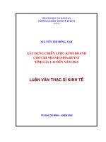 Xây dựng chiến lược kinh doanh cho chi nhánh NHNoPTNT tỉnh gia lai đến năm 2015 