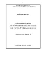 Giải pháp tài chính hỗ trợ phát triển doanh nghiệp nhỏ và vừa ở việt nam hiện nay 
