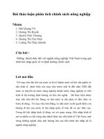thách thức đối với nền Nông nghiệp việt nam trong quá trình hội nhập và định hướng chính sách