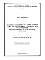 Huy động nguồn lực tài chính để phát triển kinh tế tỉnh kontum trong giai đoạn hội nhập 