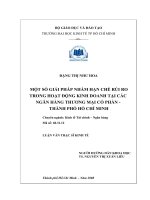 Một số giải pháp nhằm hạn chế rủi ro trong hoạt động kinh doanh tại các ngân hàng thương mại cổ phần thành phố hồ chí minh 