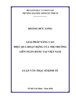 Giải pháp nâng cao hiệu quả hoạt động của thị trường liên ngân hàng tại việt nam 