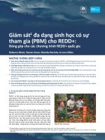 Giám sát  đa dạng sinh học có sự tham gia (PBM) cho REDD+: Đóng góp cho các chương trình REDD+ quốc gia