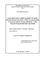 Giải pháp phát triển nghiệp vụ kinh doanh ngoại tệ bằng công cụ phát sinh tại ngân hàng ngoại thương   chi nhánh thành phố hồ chí minh 