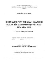 Chiến lược phát triển sản xuất kinh doanh bếp ga rinnai tại việt nam đến năm 2010 