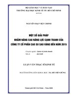 Một số giải pháp nhằm nâng cao năng lực cạnh tranh của công ty cổ phần cao su sao vàng đến năm 2015 