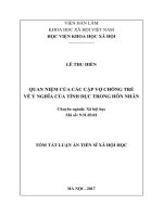 Quan niệm của các cặp vợ chồng trẻ về ý nghĩa của tình dục trong hôn nhân (tt)