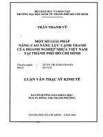 Một số giải pháp nâng cao năng lực cạnh tranh của doanh nghiệp nhựa việt nam tại thành phố hồ chí minh 