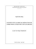 Giải pháp nâng cao hiệu quả định giá doanh nghiệp trong cổ phần hóa vietnam airlines 