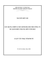 Xây dựng chiến lược kinh doanh cho công ty du lịch eden travel đến năm 2015 