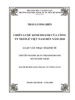 Chiến lược kinh doanh của công ty TNHH nestle việt nam đến năm 2010 