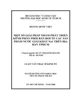 Một số giải pháp nhằm phát triền kênh phân phối bán route các sản phẩm nước giải khát no1 trên địa bàn TPHCM 