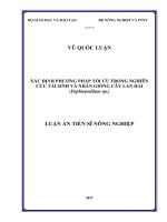 Xác định phương pháp tối ưu trong nghiên cứu tái sinh và nhân giống cây lan hài (paphiopedilum sp )