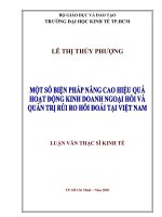 Một số biện pháp nâng cao hiệu quả hoạt động kinh doanh ngoại hối và quản trị rủi ro hối đoái tại việt nam 