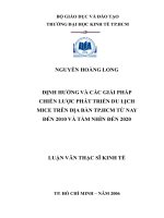 Định hướng và các giải pháp chiến lược phát triển du lịch MICE trên địa bàn TP HCM từ nay đến 2010 và tầm nhìn đến 2020 