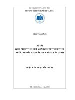 Giải pháp thu hút vốn đầu tư trực tiếp nước ngoài vào các khu công nghiệp tỉnh bắc ninh 