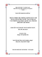 Hoàn thiện hệ thống kiểm soát chi ngân sách nhà nước tại cơ quan văn phòng đại học quốc gia TPHCM   nguyễn hoàng dũng 