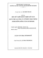 Một số ý kiến hoàn thiện kế toán quản trị tại công ty cổ phần thực phẩm dinh dưỡng đồng tâm (NUTIFOOD) 